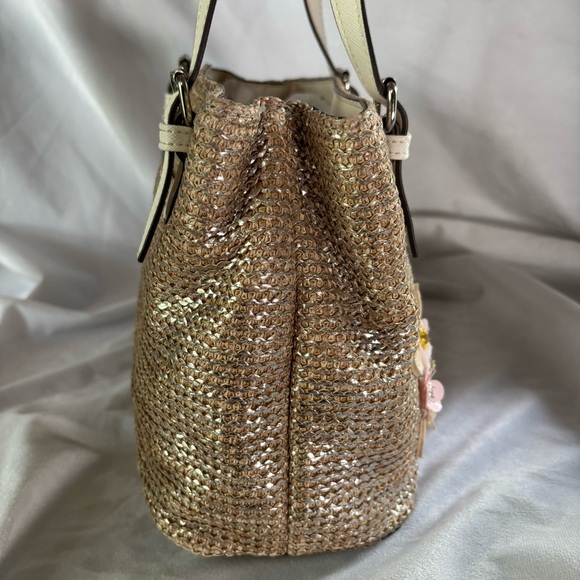 Liz Claiborne Vintage Floral Woven Boho Cottage Style Handbag Shoulder Bag Purse - Picture 6 of 16